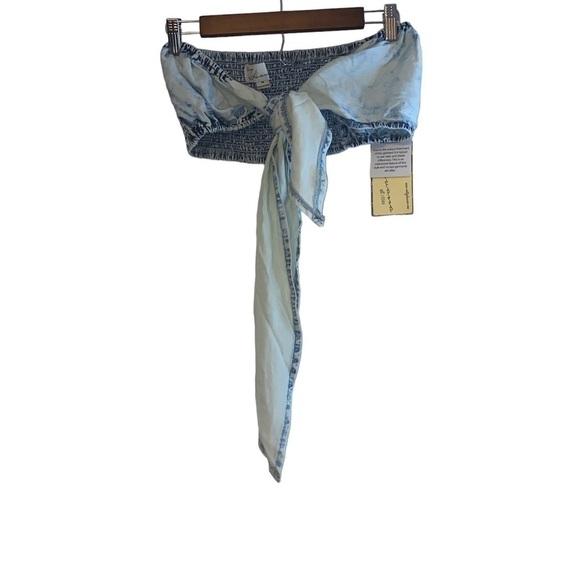 Vintage Havana NWT washed denim tie from bandeau top SIZE MEDIUM - Picture 2 of 7
